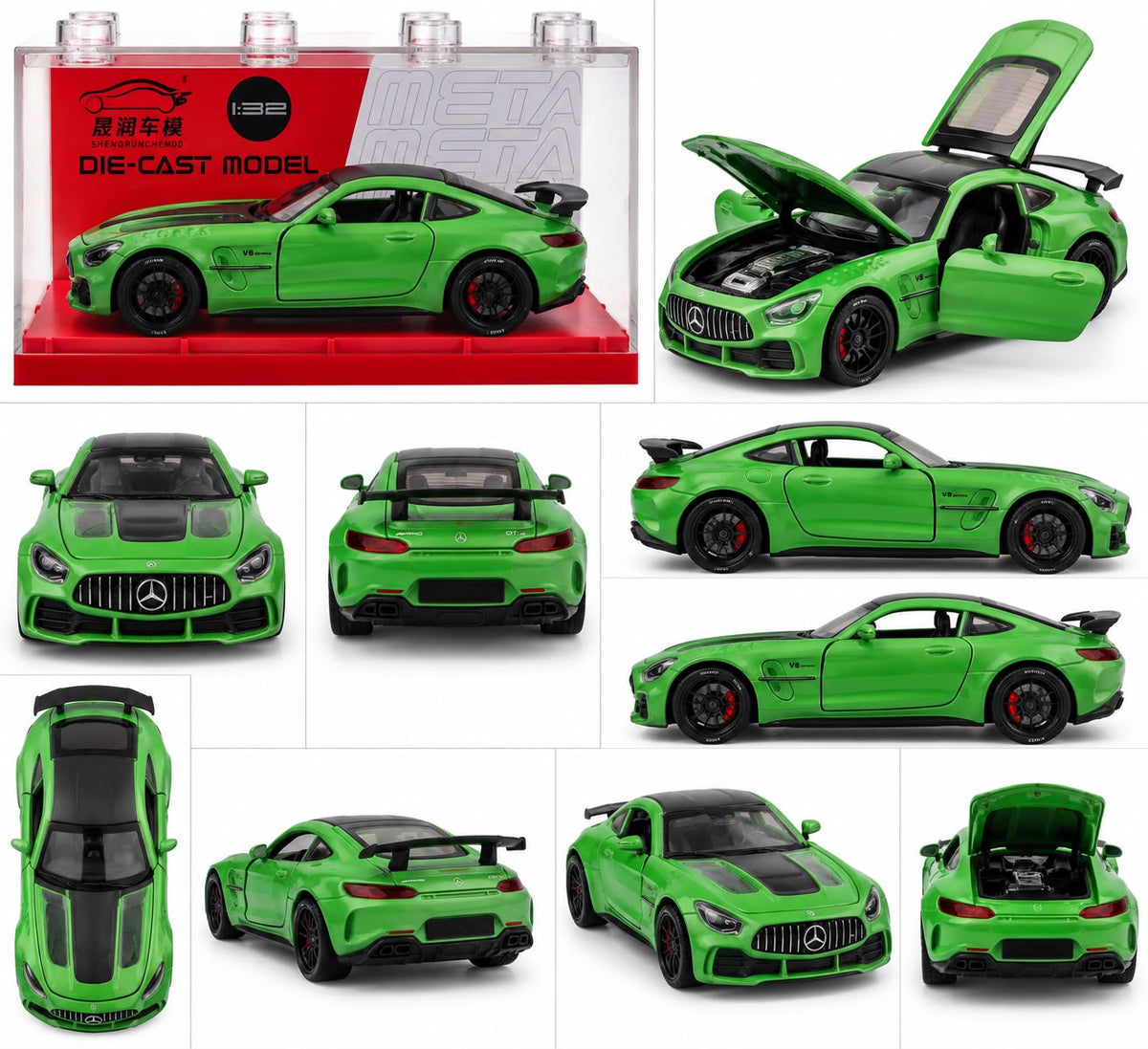 1:32 Mercedes-AMG GT Die-Cast Model Car – Green