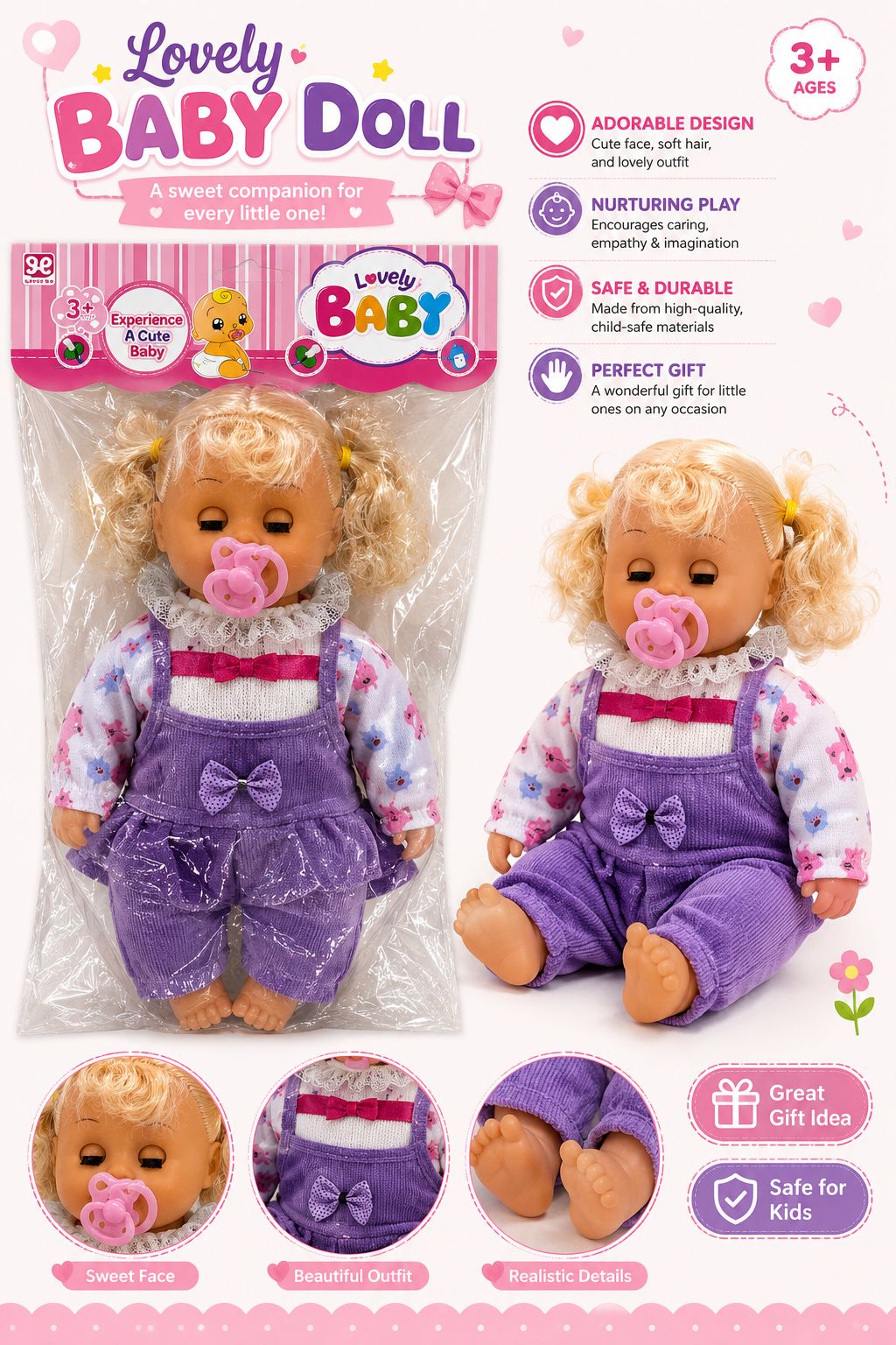 Lovely Baby Purple Princess Doll