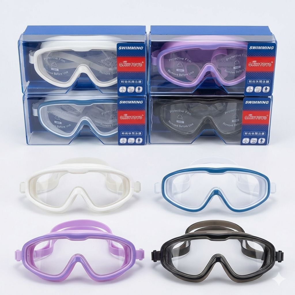 Adult Wide View Anti-Fog Swimming Goggles – UV Protection