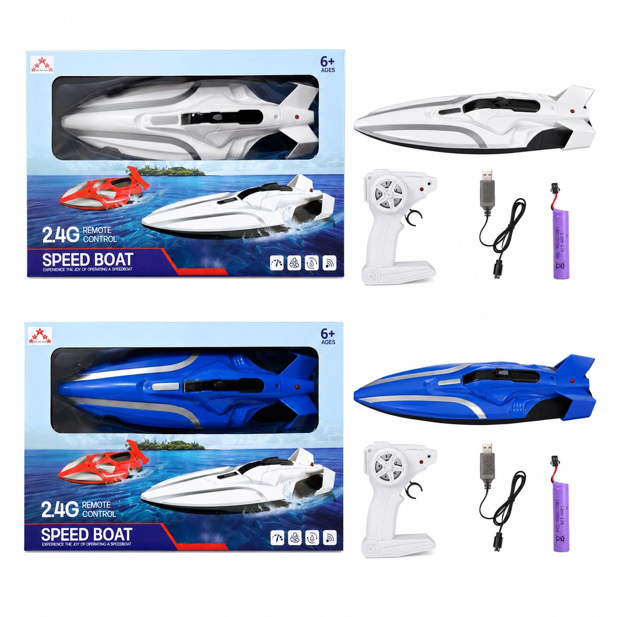 2.4GHz Remote Control High-Speed Racing Boat (USB Rechargeable)