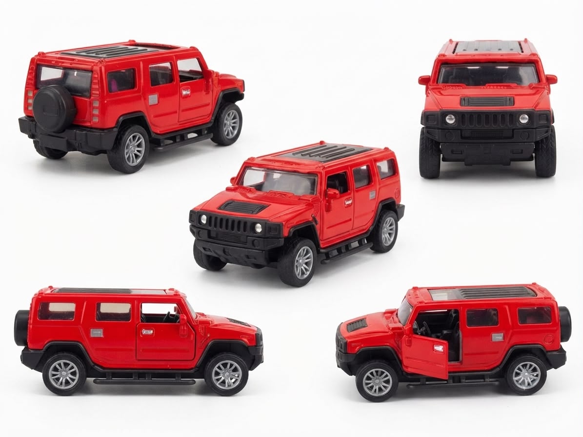 1:36 Die-Cast Off-Road Hammer SUV Model Car- Red