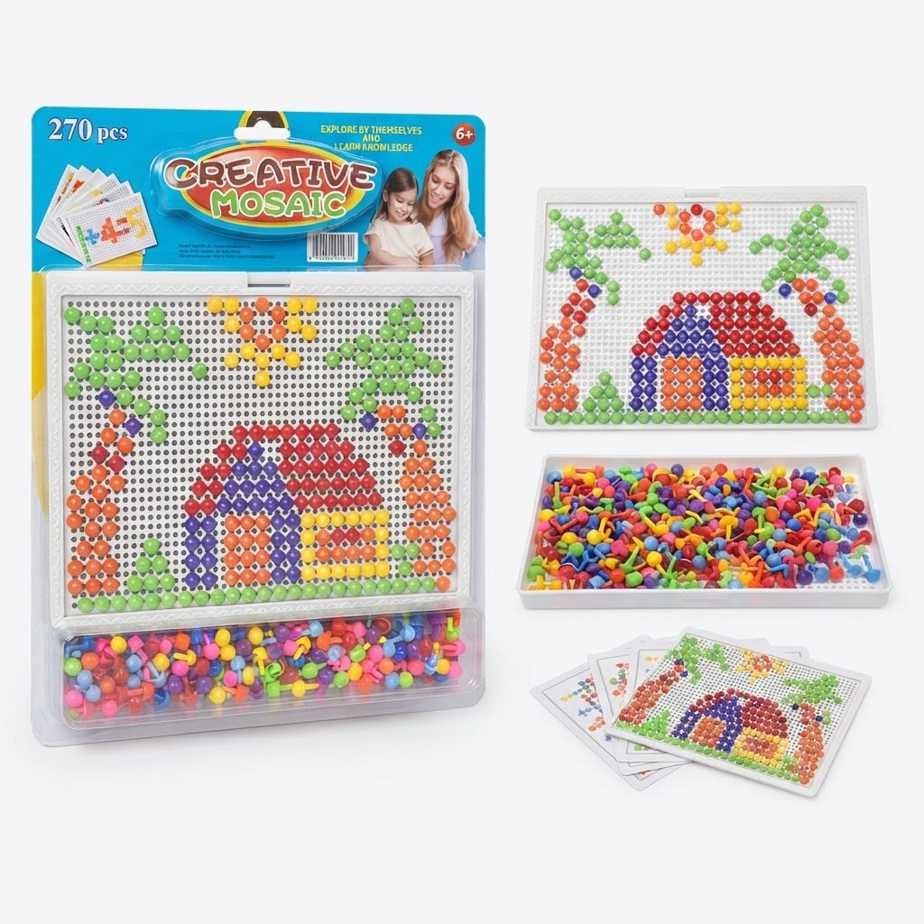 Creative Mosaic Pegboard Educational Toy Set (270 pcs)