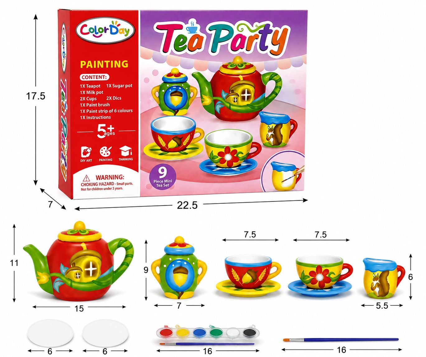 ColorDay DIY Tea Party Painting Set