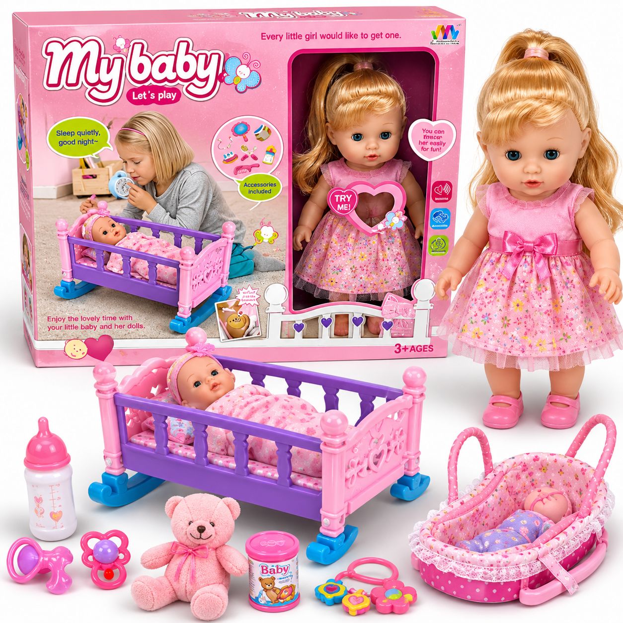 My Baby Sleep & Care Doll Playset
