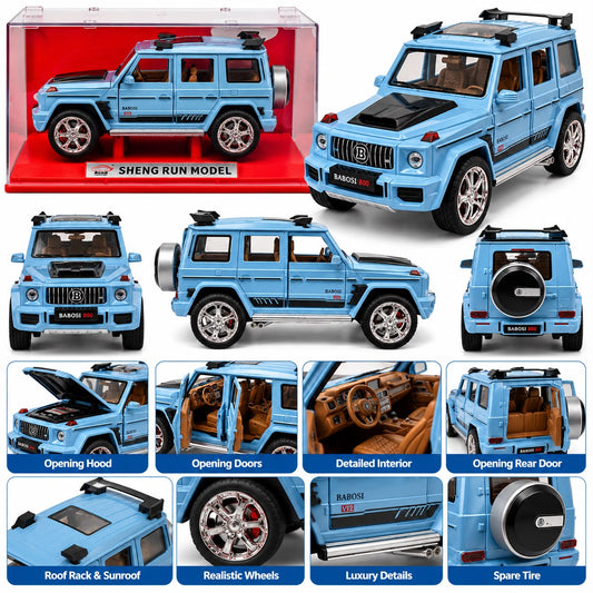 1:24 Light Blue Luxury Mercedes g class SUV Car