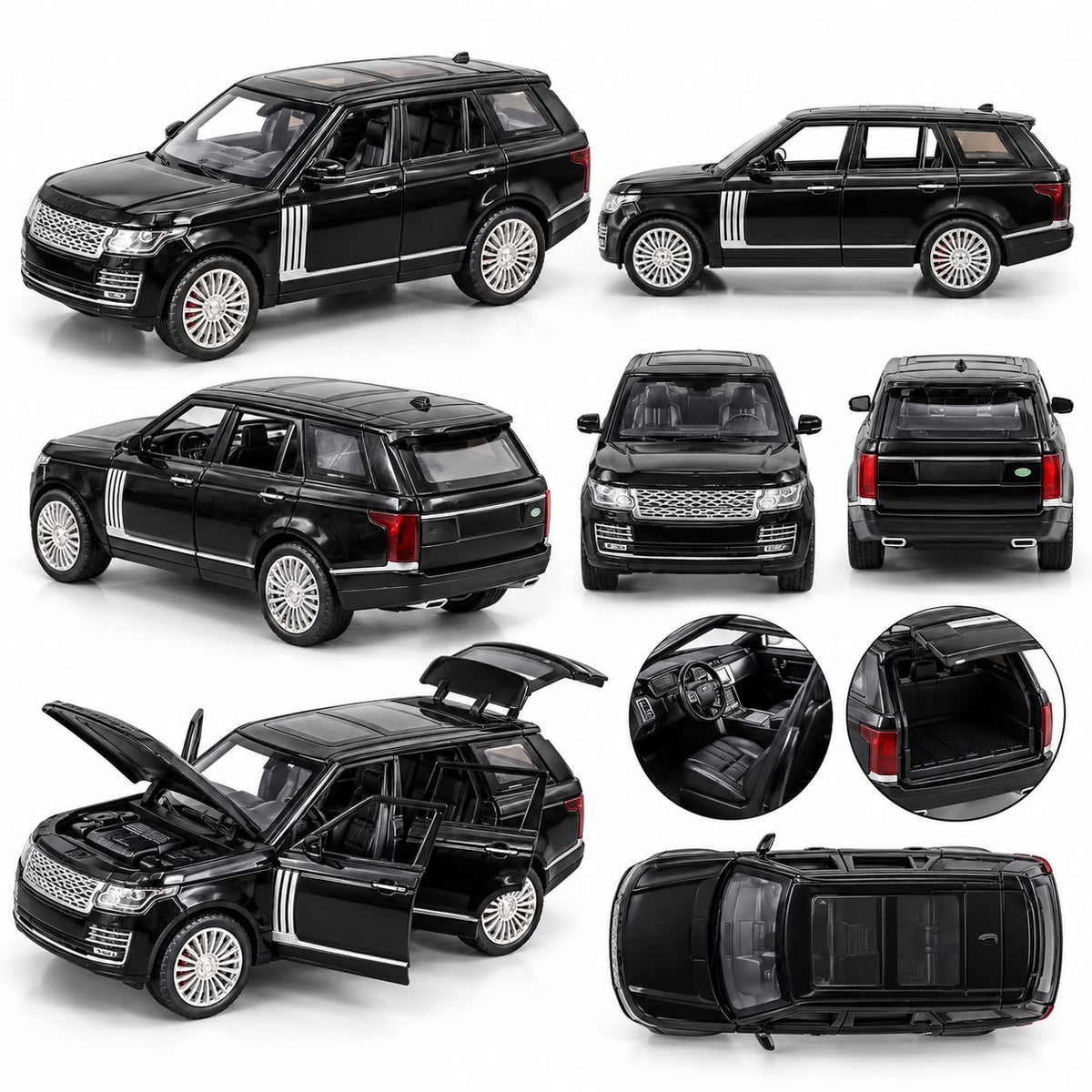 Black 1:24 Scale Range Rover Model Car