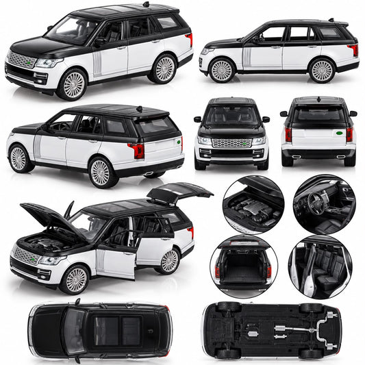 Black and white 1:24 Scale Range Rover Model Car