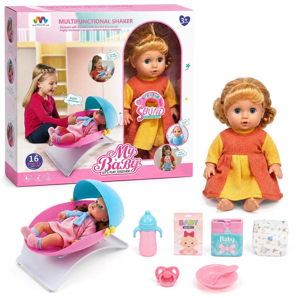 My Baby Sound & Cradle Doll Playset