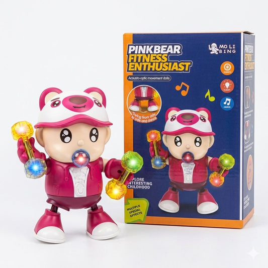 Pink Bear Fitness Enthusiast Dancing Toy
