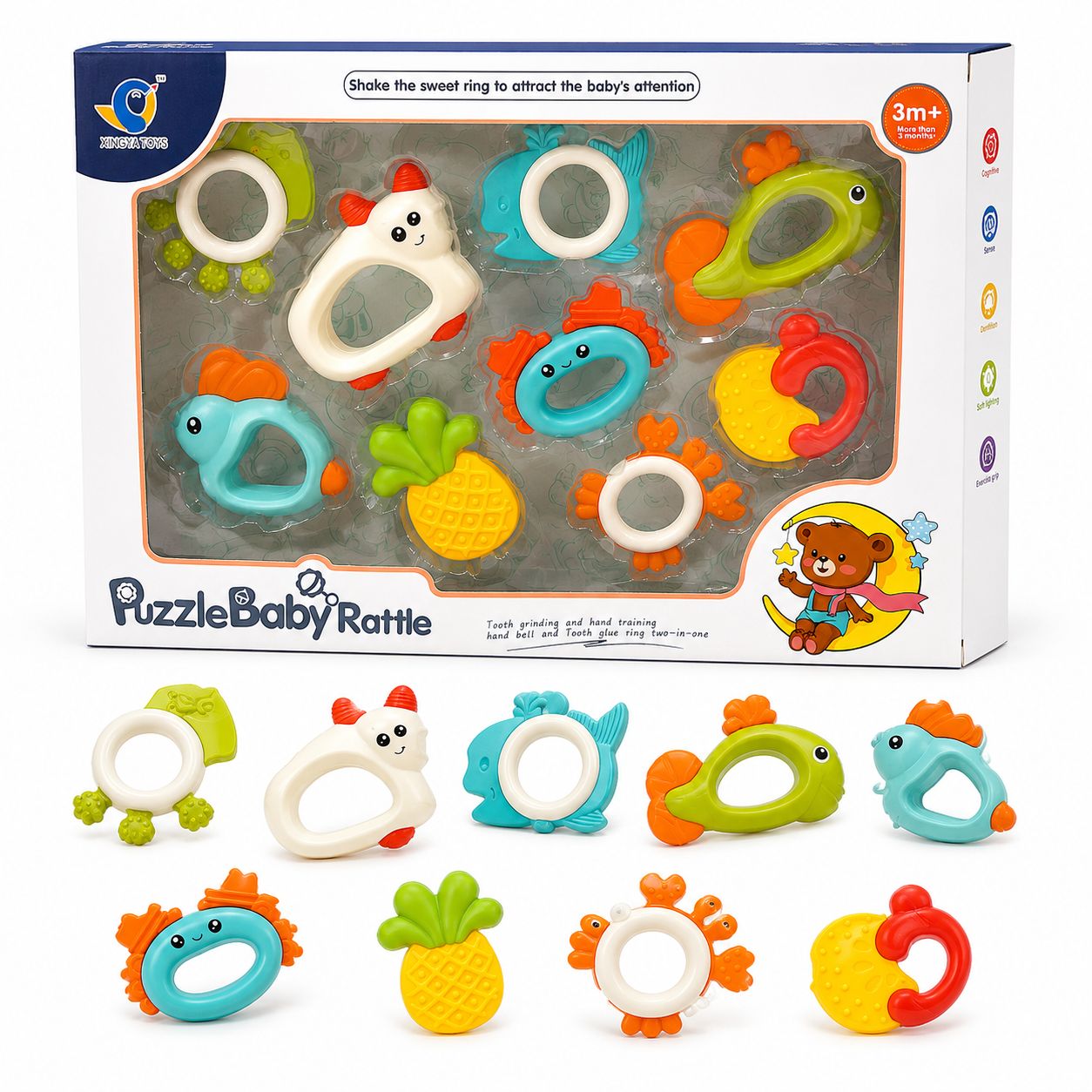 Puzzle Baby Rattle Set
