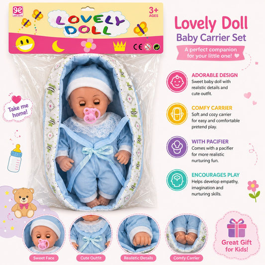 Lovely Doll Baby Carrier Playset