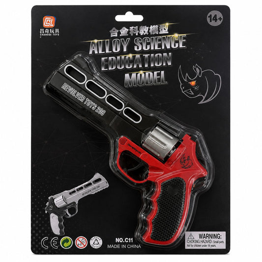 Metal sound revolver pistol – Red & Black 💥