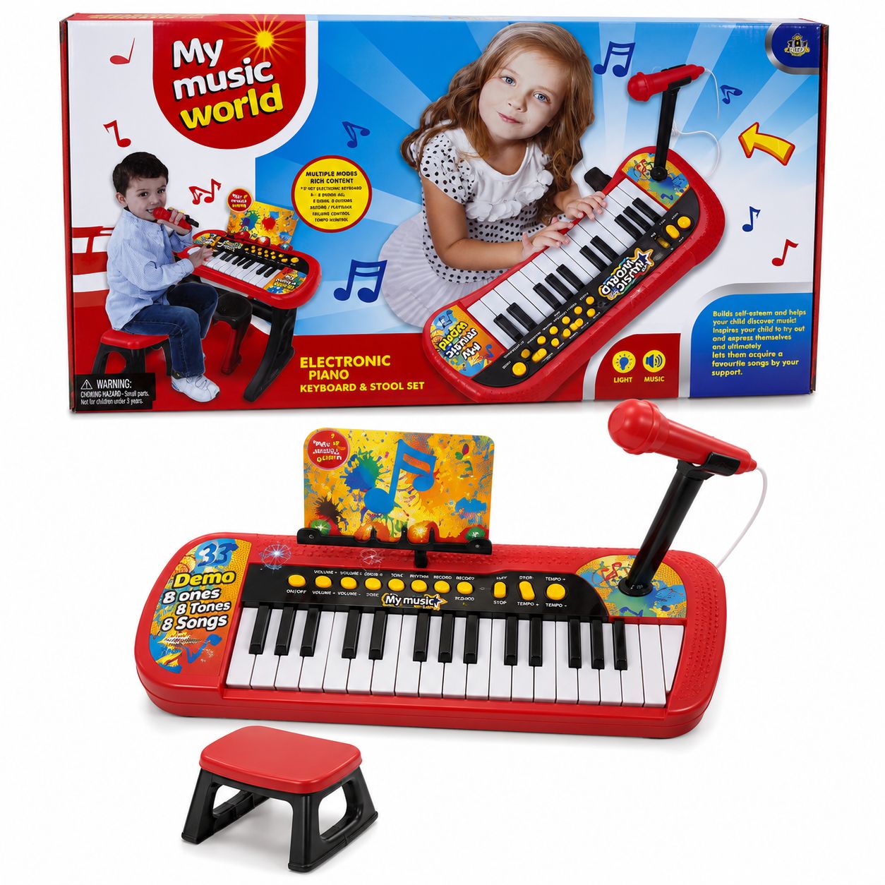 My Music World Electronic Keyboard & Stool Set