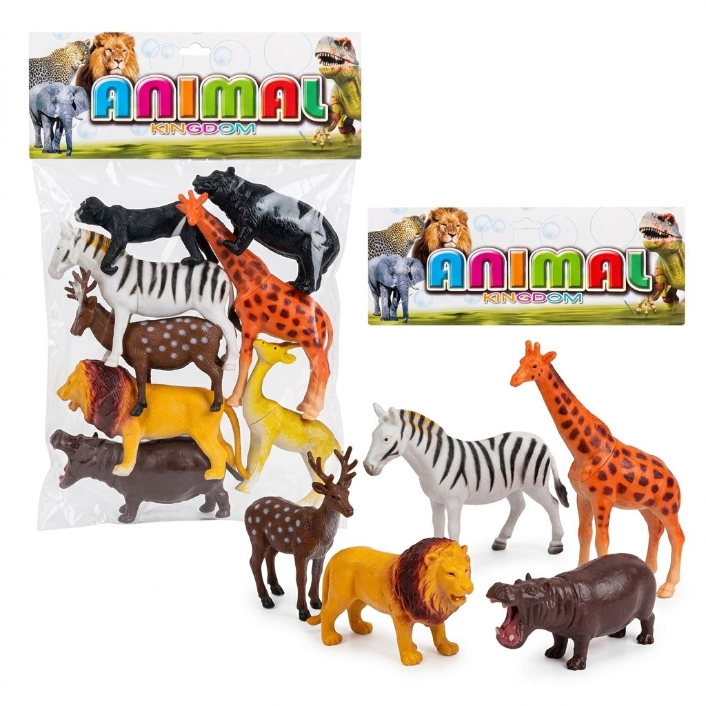 Animal Kingdom Wild Animal Toy Set – 8 Piece Collection