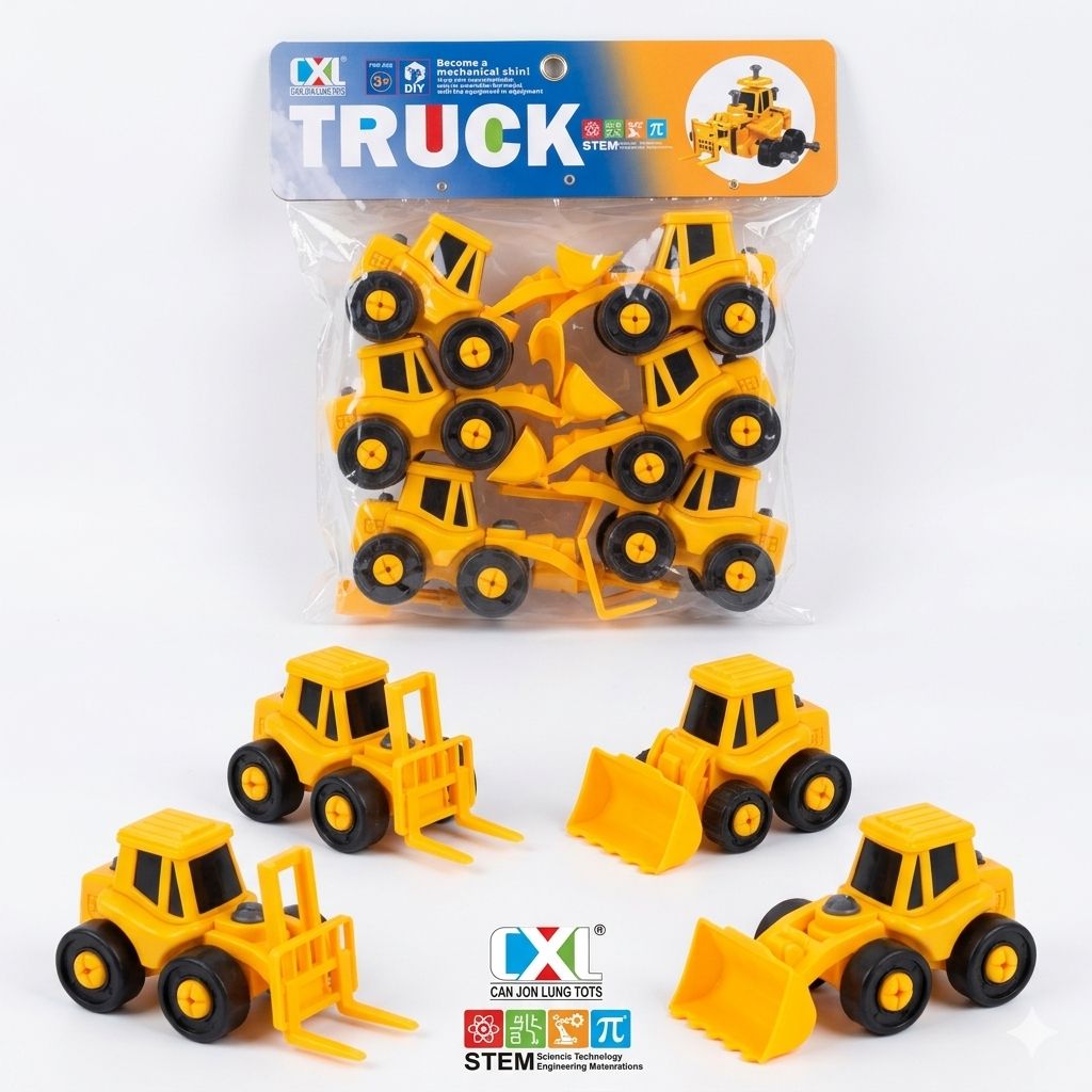 DIY Construction Truck Building Set – 6 Piece STEM Toy
