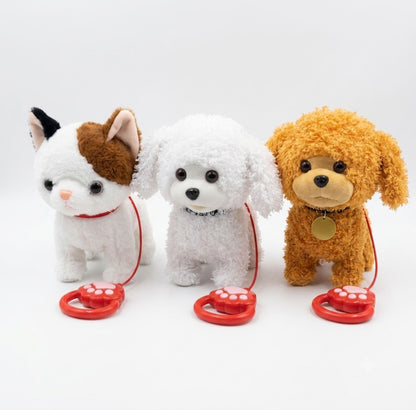 Interactive Walking Plush Puppy with Leash – Assorted Styles