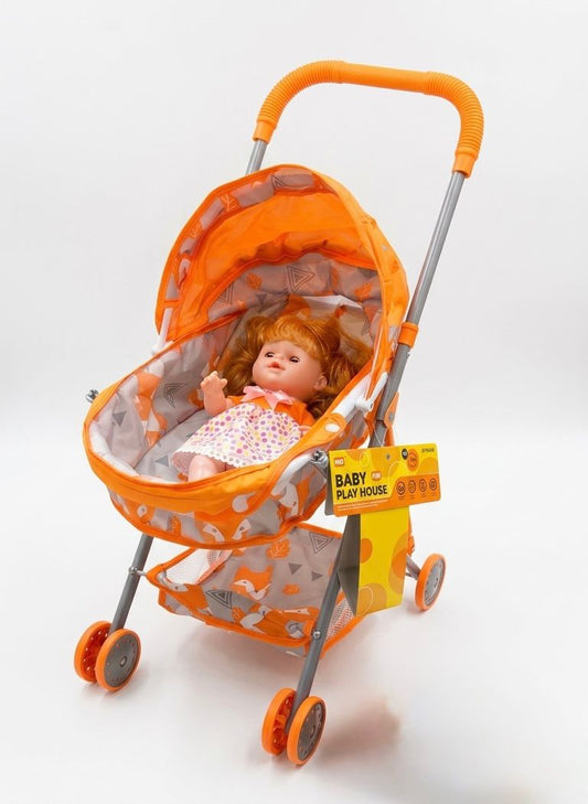 Baby Doll Stroller Playset with Doll & Carry Bag