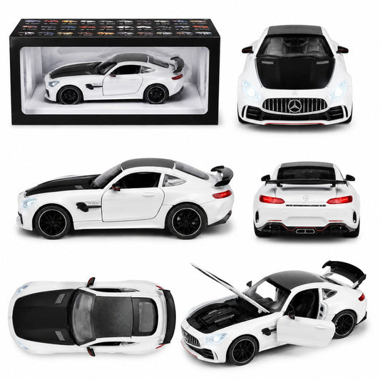 White GT Racing V8 Turbo Die-Cast Model Car (1:24 Scale)