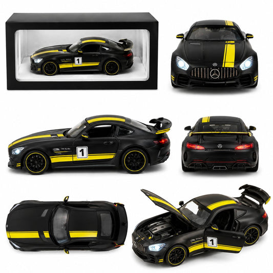 Matte Black GT Racing V8 Turbo Die-Cast Model Car (1:24 Scale)
