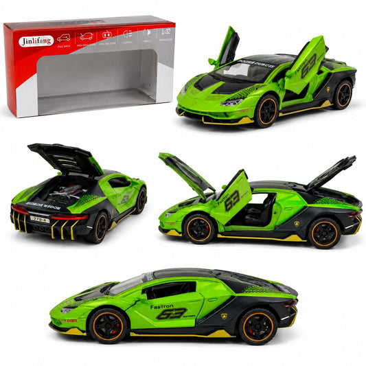 Green Supercar Lamborghini Die-Cast Model Car – 1:32 Scale