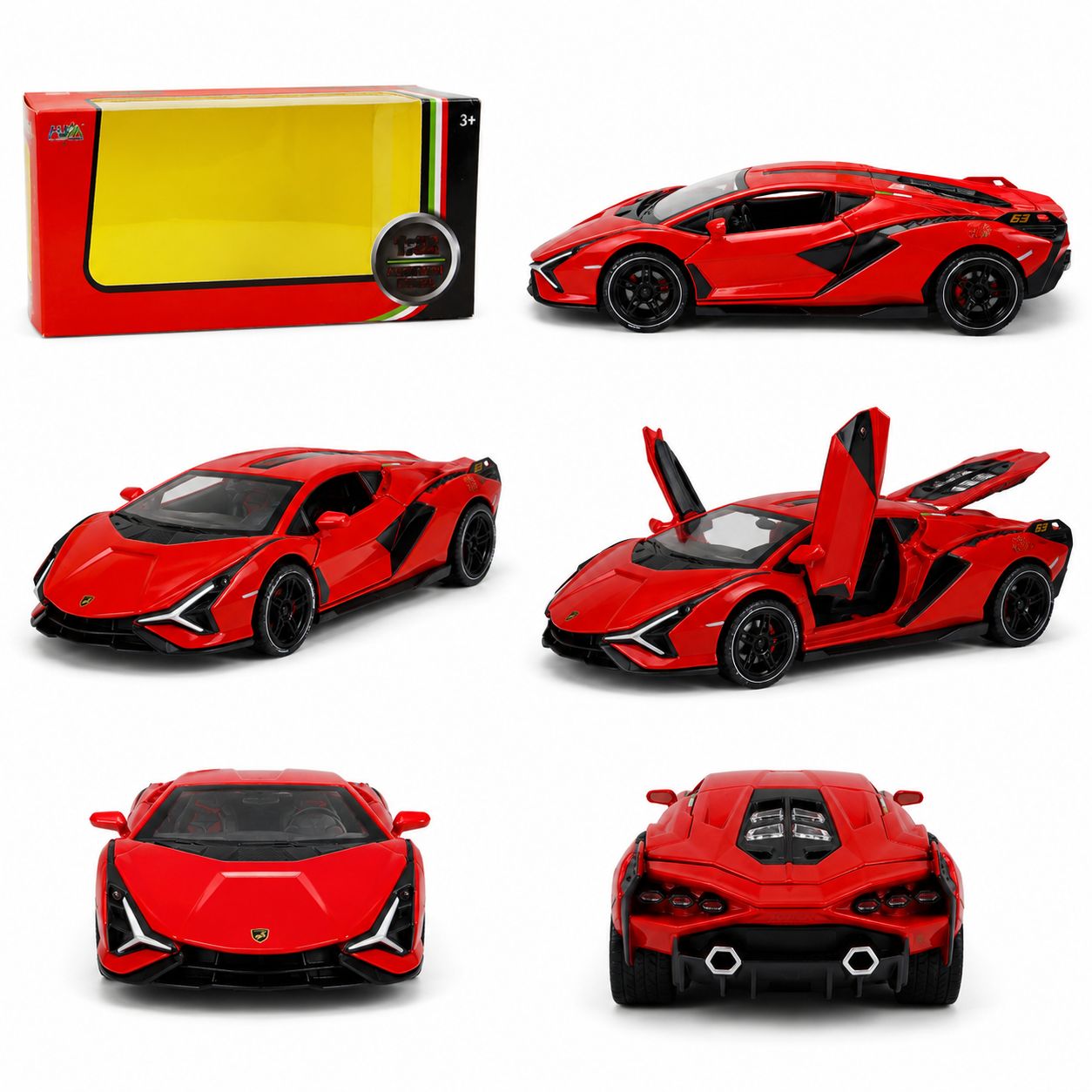 1:32 Die-Cast Super Sports Lamborghini Car Model – Racing Red Edition