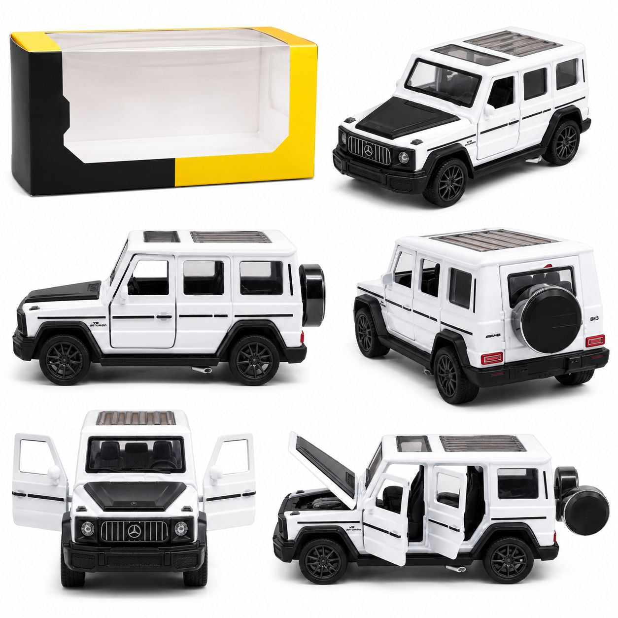 1:36 Mercedes-Benz G-Class G63 AMG Die-Cast Model Car – White