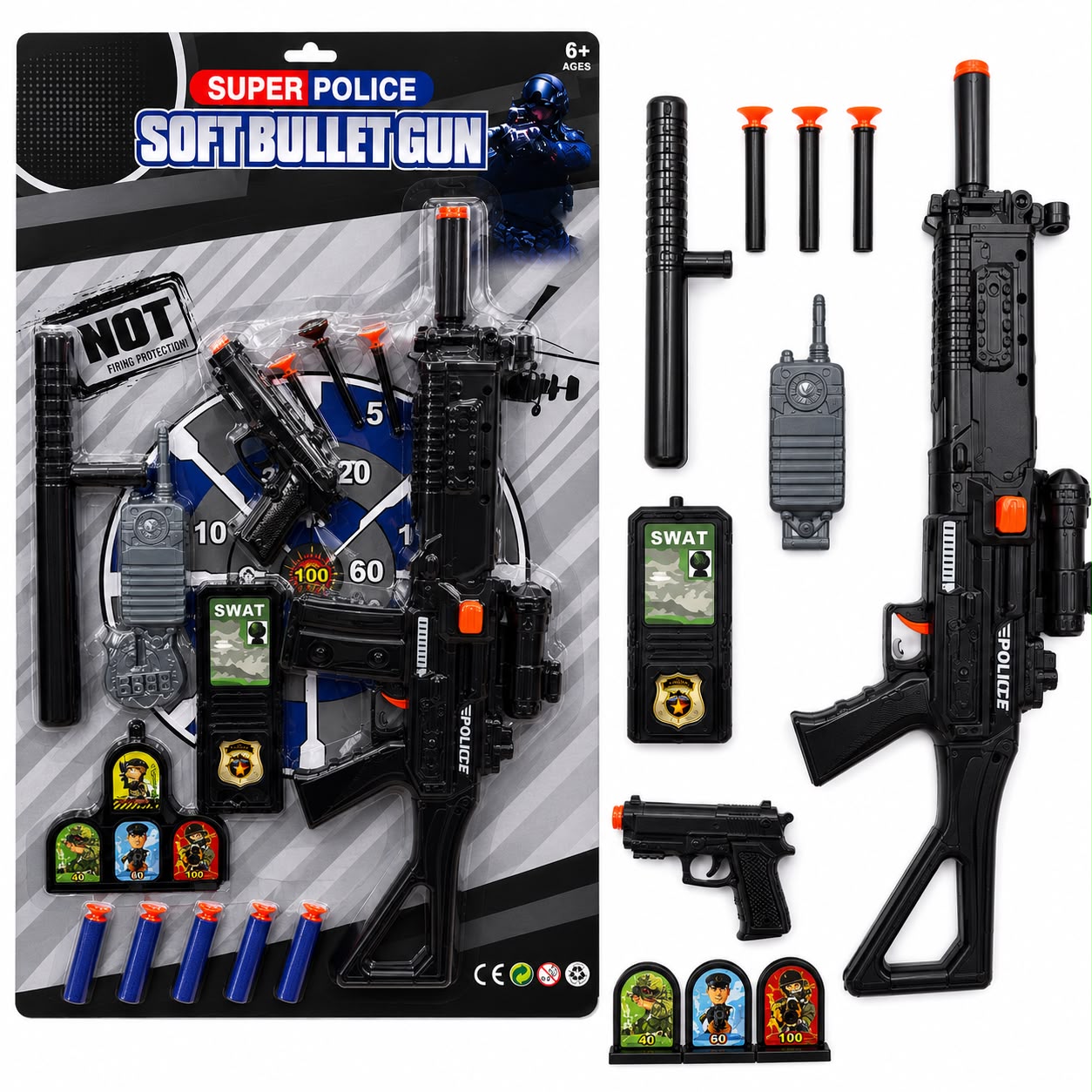 Super Police Soft Bullet Gun Tactical Play Set