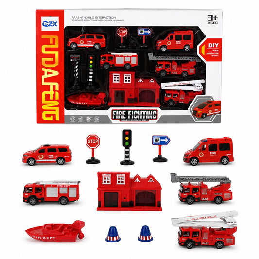 Fire Fighting Rescue Vehicle Playset