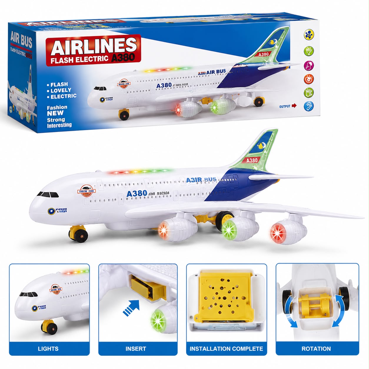 Flash Electric boeng A380 Airplane