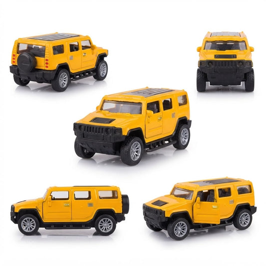 1:36 Die-Cast Off-Road Hammer SUV Model Car- yellow