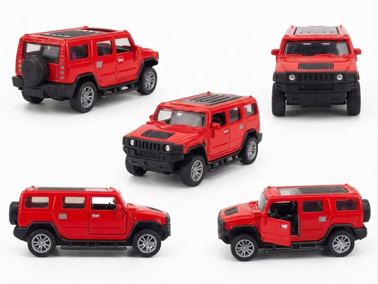 1:36 Die-Cast Off-Road Hammer SUV Model Car- Red