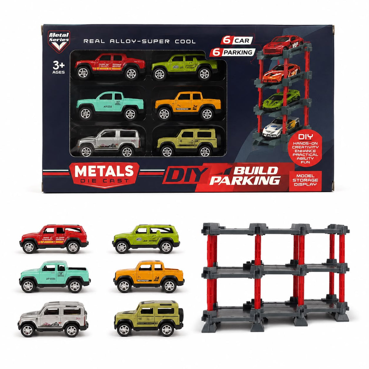 DIY Build Parking Garage Die-Cast Car Set