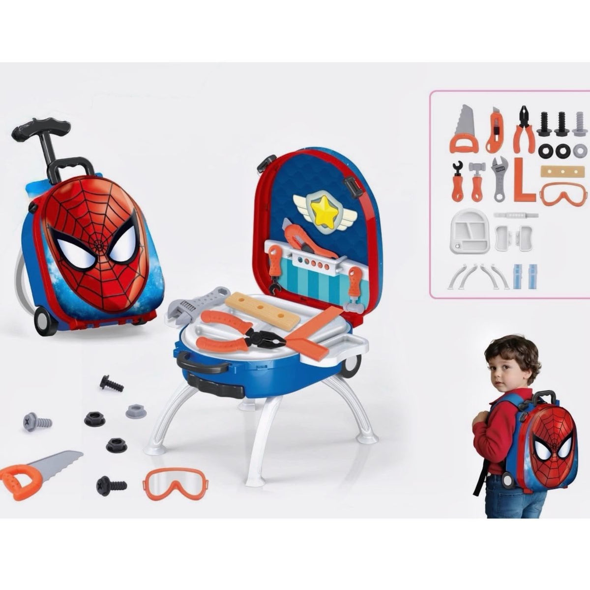 Spider-Man Kids Tool Set Backpack