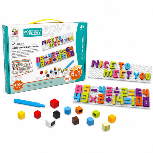 Toy Bricks Puzzle 6-in-1 Educational Building Set