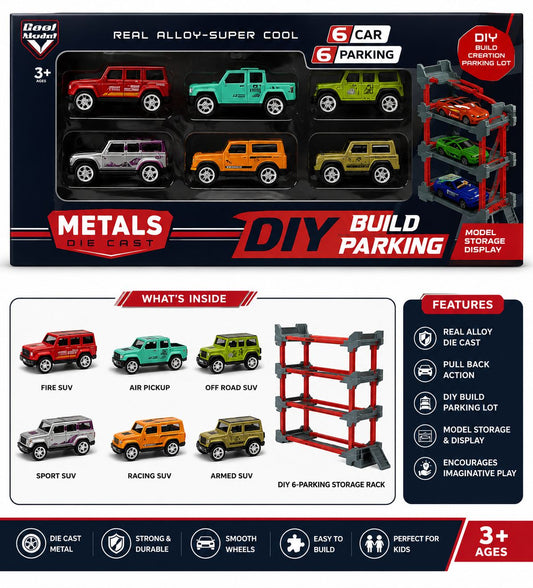 DIY Build Parking Garage Die-Cast Car Set