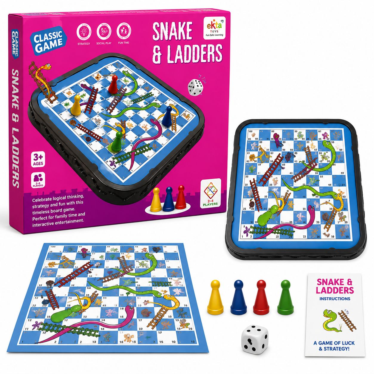 Snake & Ladders Classic Board Game Set