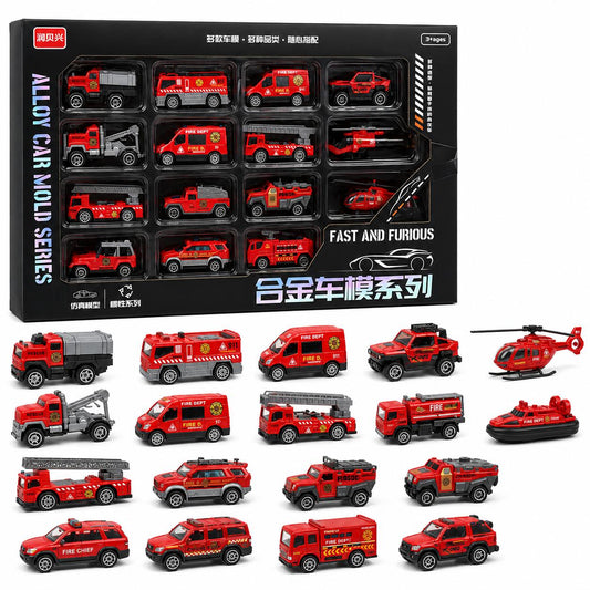Emergency Rescue Vehicle Collection – 16 Piece Die-Cast Set