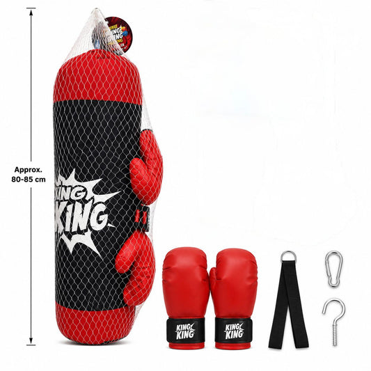 King Boxing Punching Bag Set with Gloves