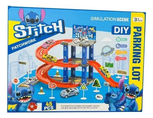 Stitch DIY Parking Lot Track Set – 45 Pieces