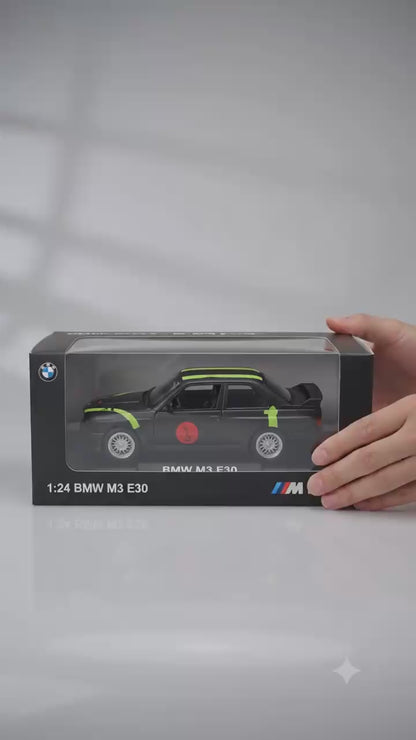1:24 BMW M3 E30 Black & Neon Green Limited Edition Die-Cast Model Car