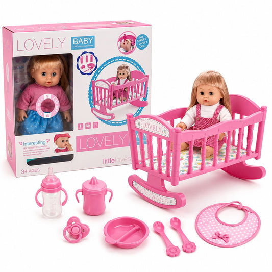 Lovely Baby Doll Cradle Set