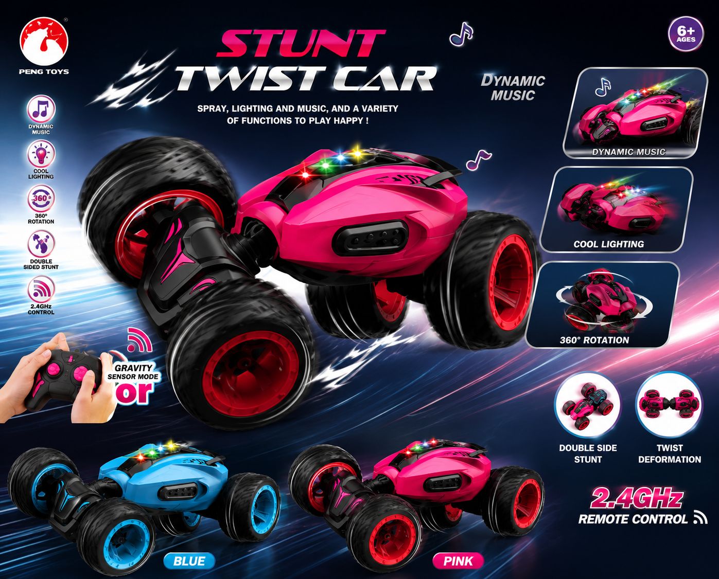 Stunt twist car